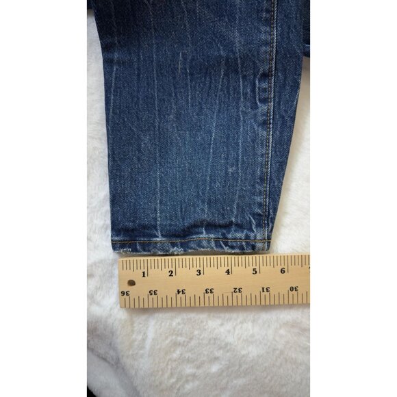 Abercrombie & Fitch Boyfriend Mid Rise Distressed Jeans Women's 24/00 Blue Denim - Picture 6 of 8